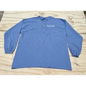 HARLEY DAVIDSON Button Down Long Sleeve Tee‎ Shirt Men's (Biker) Blue SIZE XL